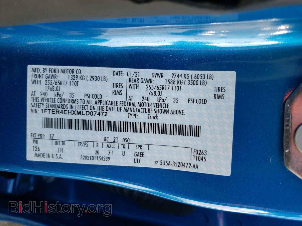 2021 FORD RANGER - VIN: 1FTER4EHXMLD07472 - Фото 10