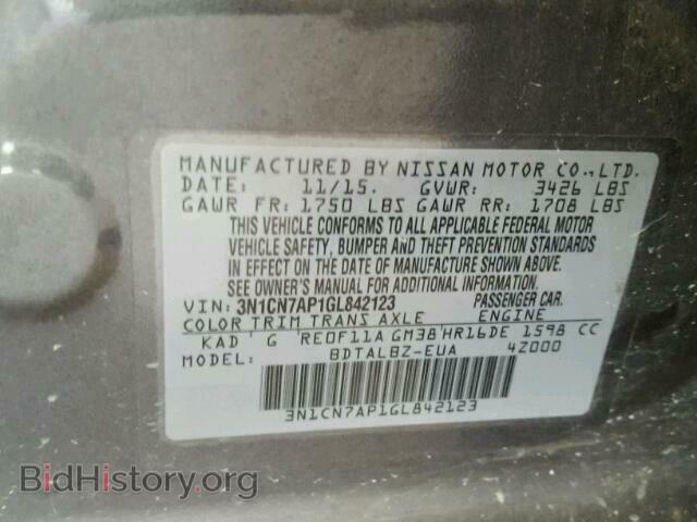 2016 NISSAN VERSA - VIN: 3N1CN7AP1GL842123 - Photo 10
