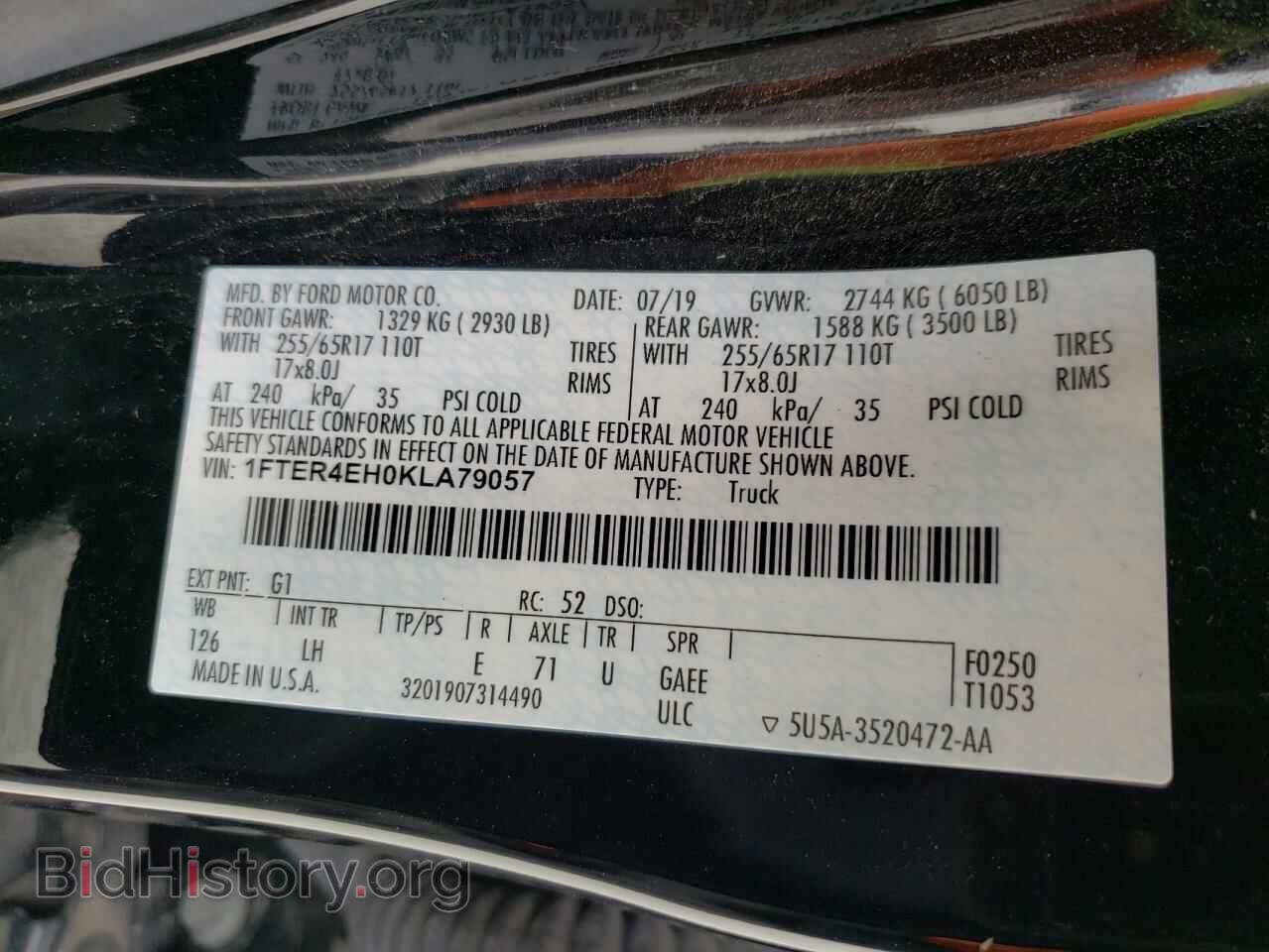 2019 FORD RANGER - VIN: 1FTER4EH0KLA79057 - Фото 10