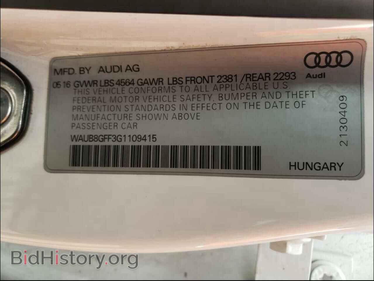 2016 AUDI A3 - VIN: WAUB8GFF3G1109415 - Фото 10
