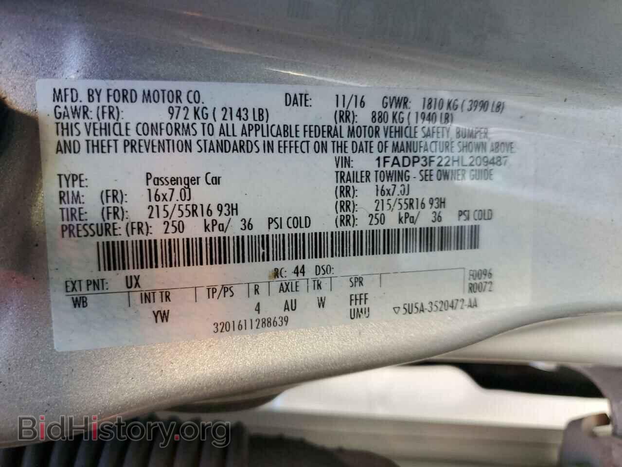 2017 FORD FOCUS - VIN: 1FADP3F22HL209487 - Фото 12