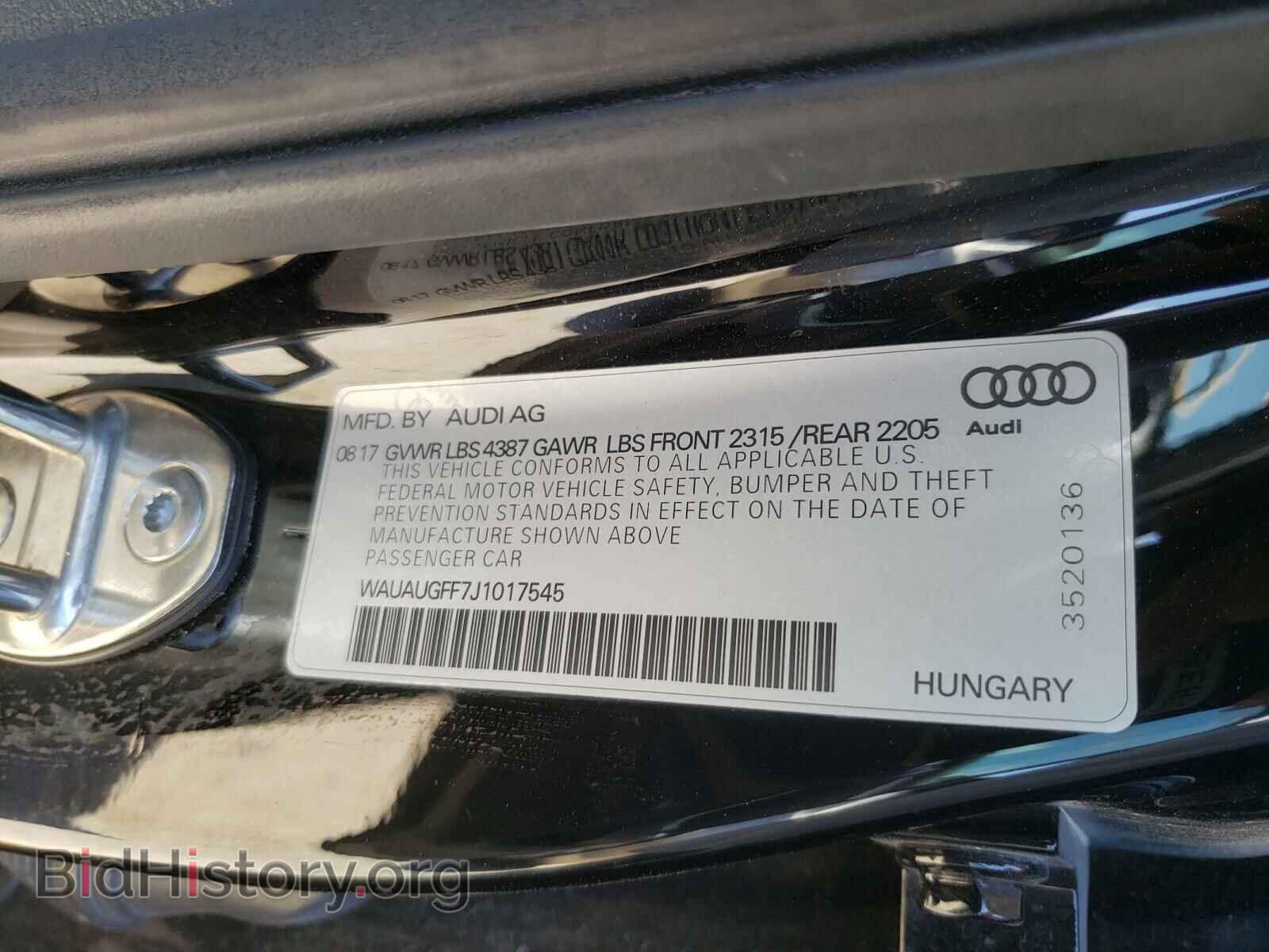 2018 AUDI A3 - VIN: WAUAUGFF7J1017545 - Фото 10