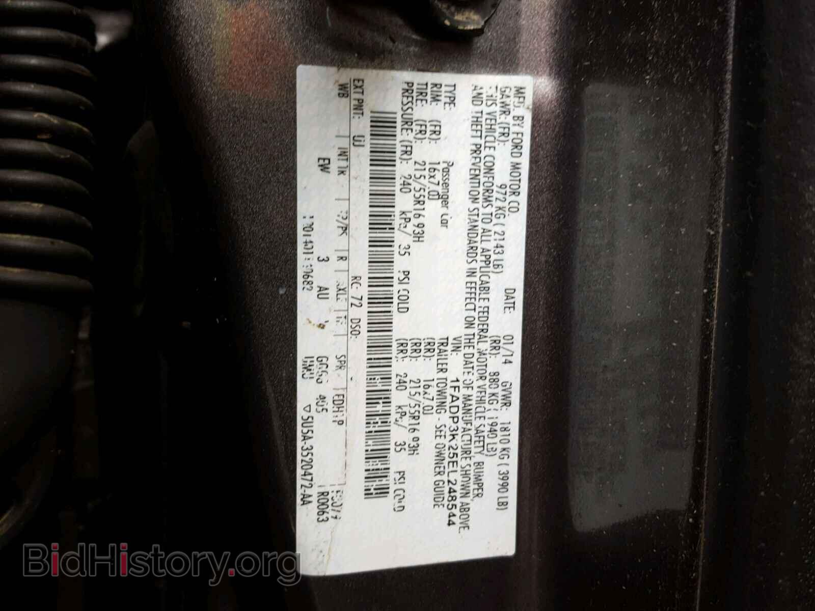 2014 FORD FOCUS - VIN: 1FADP3K25EL248544 - Фото 10