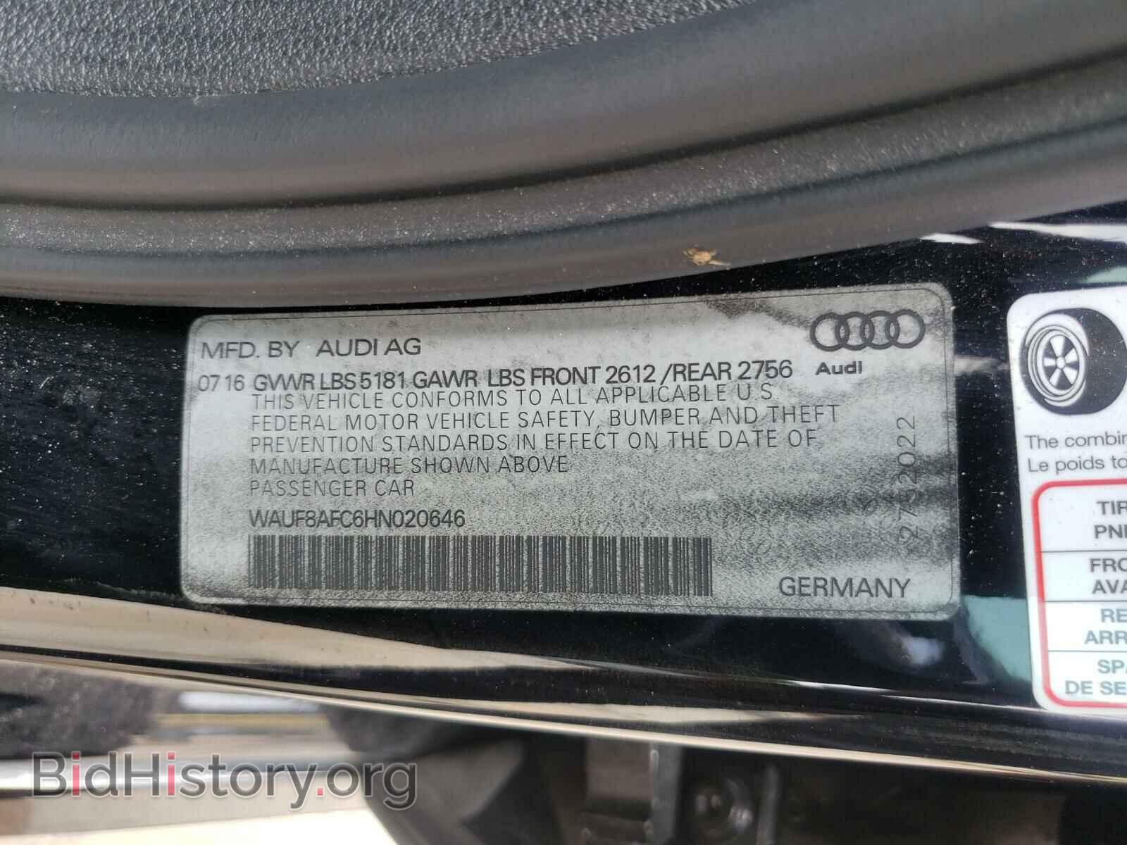 2017 AUDI A6 - VIN: WAUF8AFC6HN020646 - Фото 10