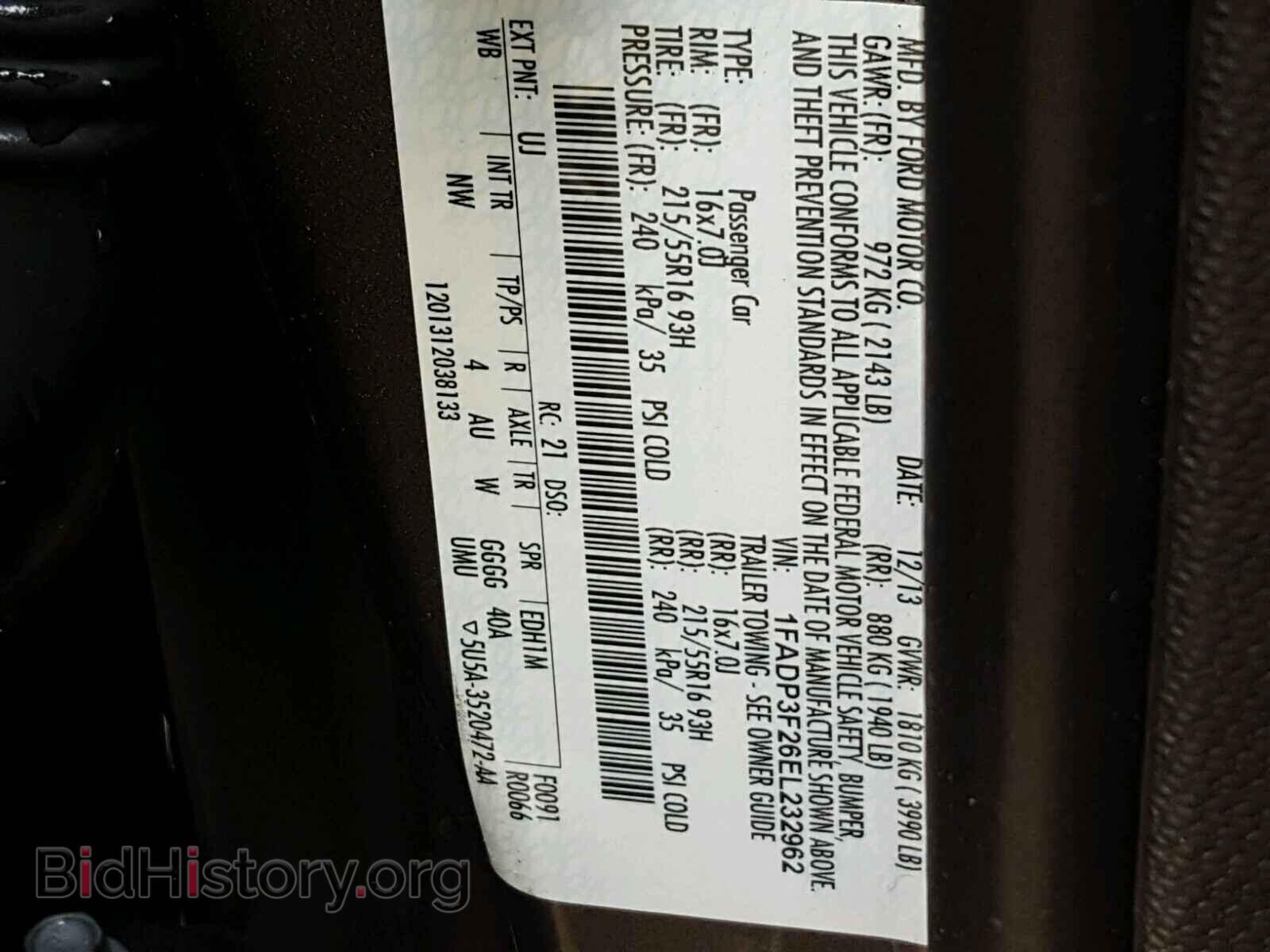 2014 FORD FOCUS - VIN: 1FADP3F26EL232962 - Фото 10