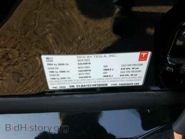 2017 TESLA MODEL S - VIN: 5YJSA1E21HF202039 - Photo 10
