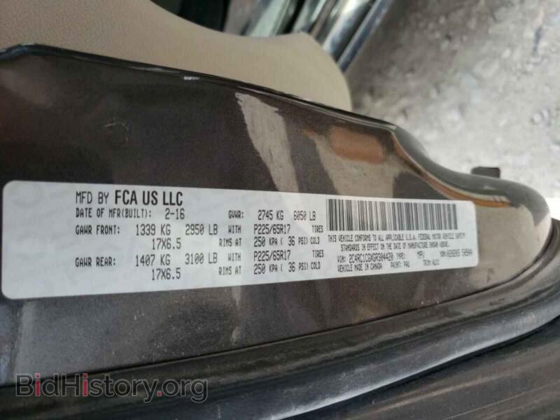2016 Chrysler MINIVAN (VIN 2C4RC1CGXGR304420) — photo 10 of 10