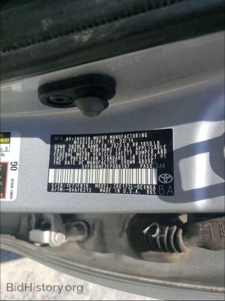2014 TOYOTA COROLLA - VIN: 5YFBURHE2EP086197 - Photo 10