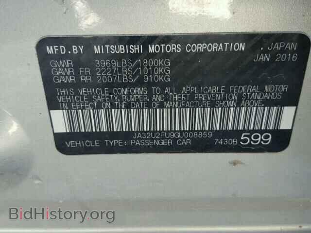 2016 MITSUBISHI LANCER - VIN: JA32U2FU9GU008859 - Фото 10