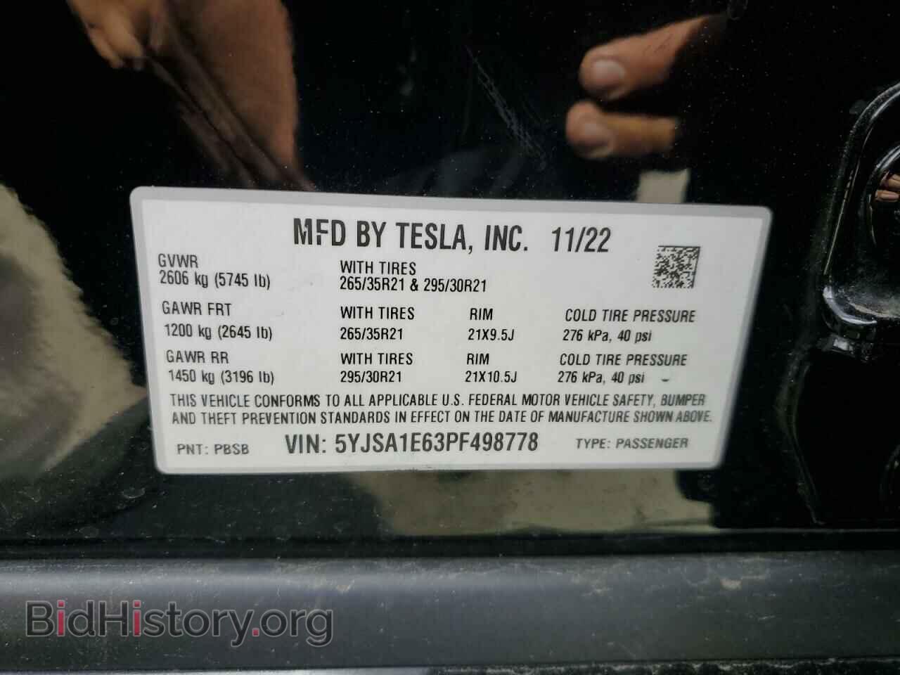 2023 TESLA MODEL S - VIN: 5YJSA1E63PF498778 - Photo 15