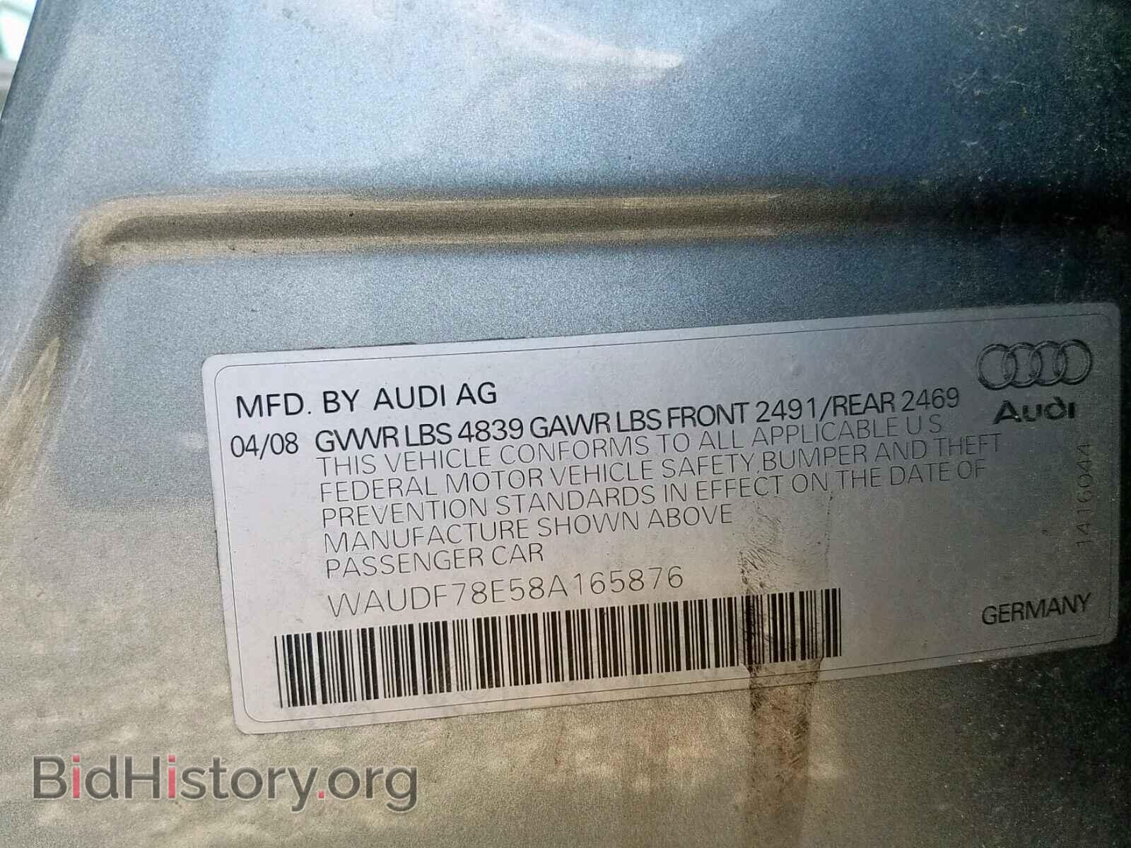 2008 AUDI A4 - VIN: WAUDF78E58A165876 - Фото 10