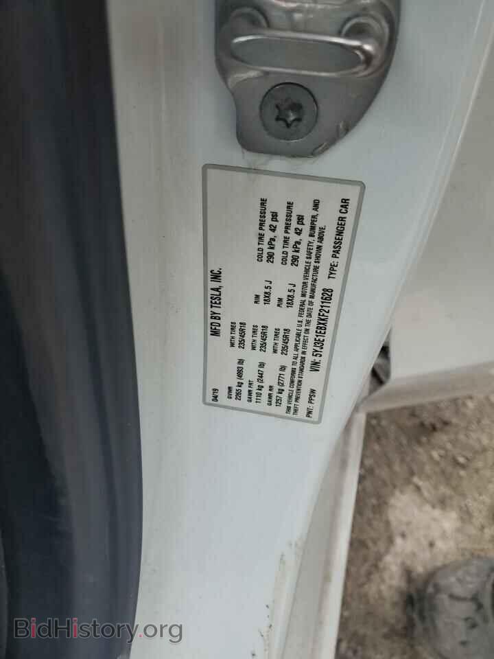 2019 TESLA MODEL 3 - VIN: 5YJ3E1EBXKF211628 - Фото 12