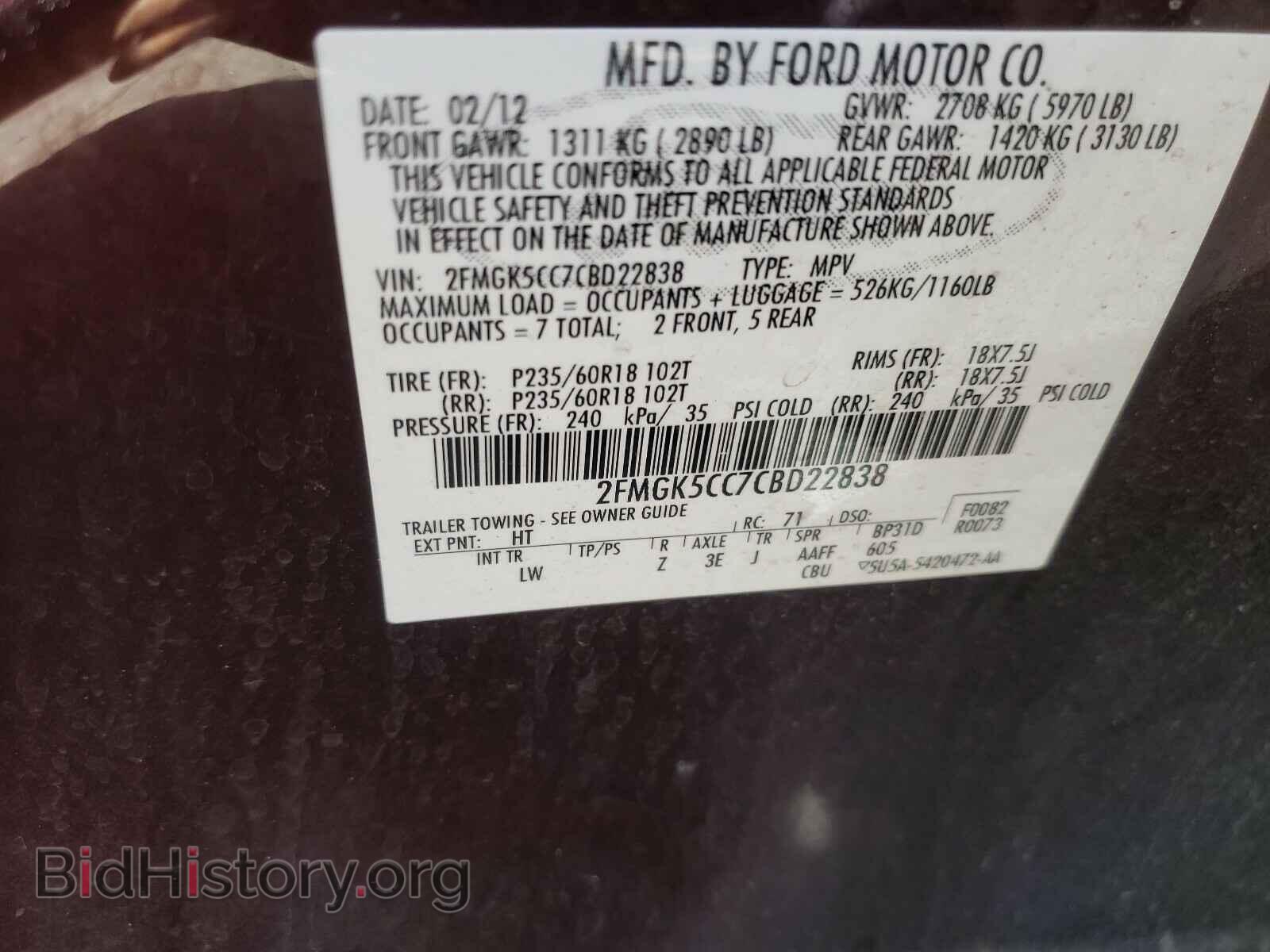 2012 FORD FLEX - VIN: 2FMGK5CC7CBD22838 - Photo 10