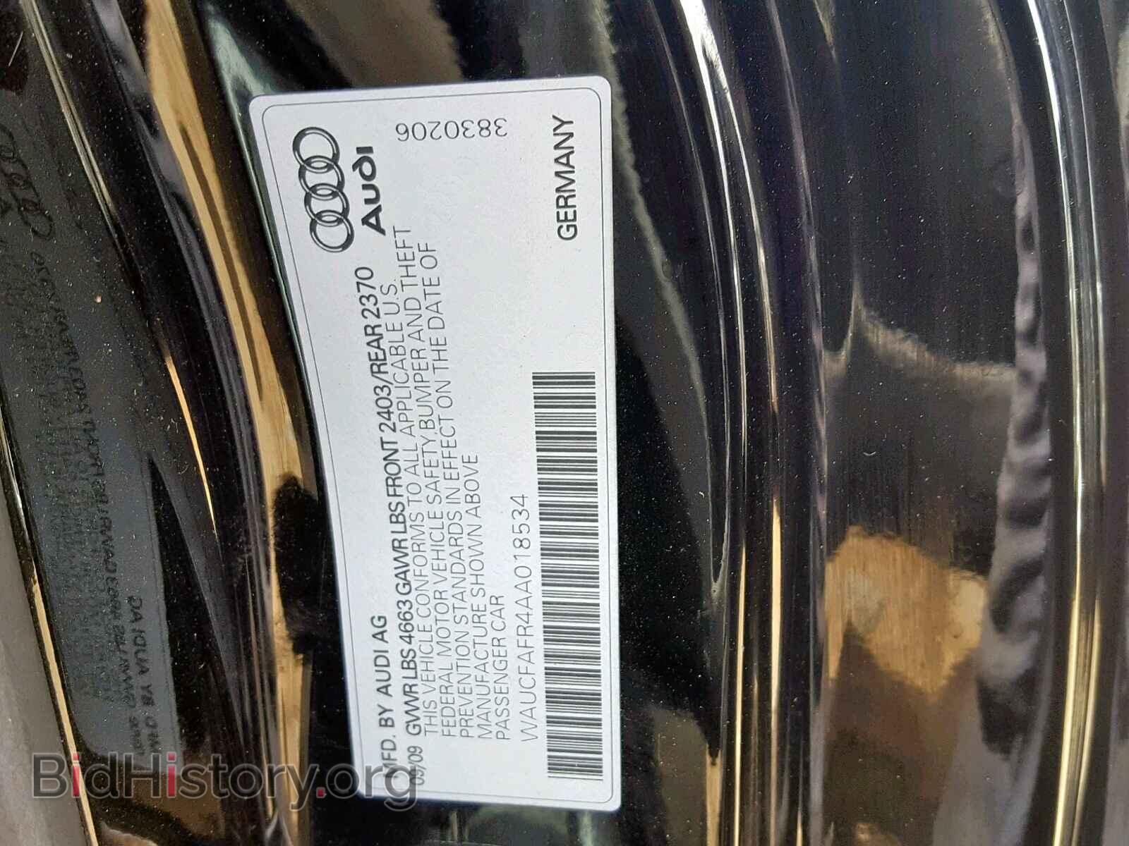 2010 AUDI A5 PREMIUM - VIN: WAUCFAFR4AA018534 - Фото 10