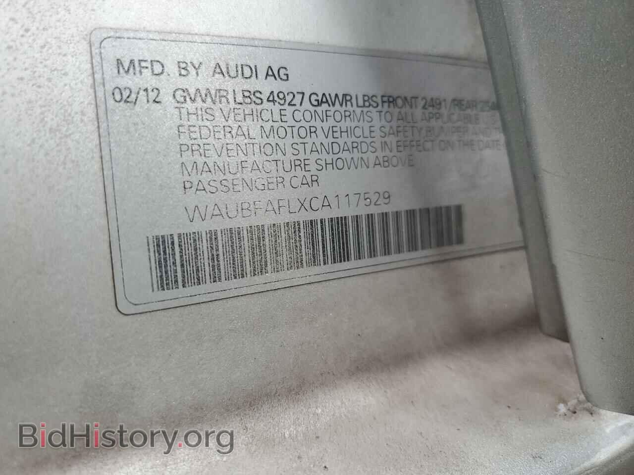 2012 AUDI A4 - VIN: WAUBFAFLXCA117529 - Фото 12