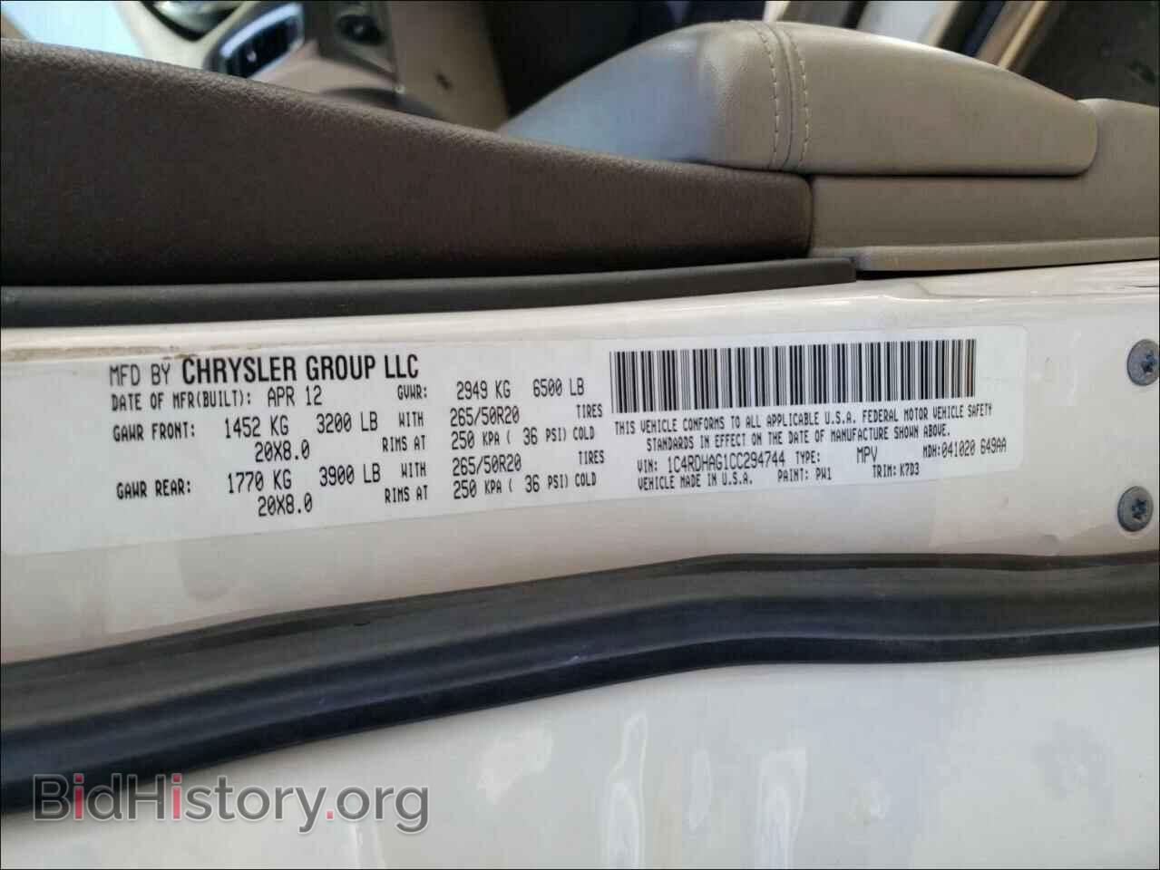 2012 DODGE DURANGO - VIN: 1C4RDHAG1CC294744 - Photo 10