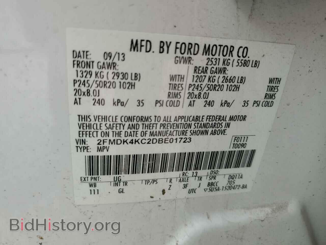 2013 FORD EDGE - VIN: 2FMDK4KC2DBE01723 - Photo 13