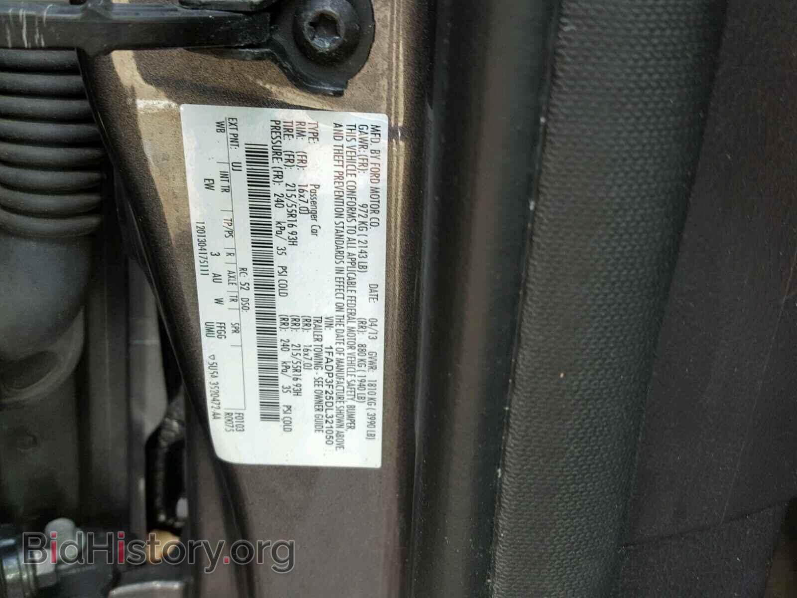 2013 FORD FOCUS - VIN: 1FADP3F25DL321050 - Фото 10