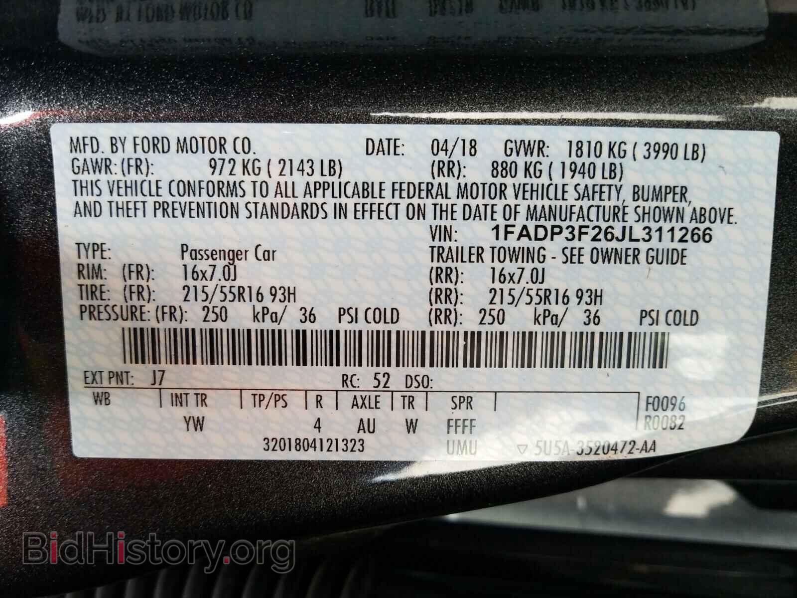 2018 FORD FOCUS - VIN: 1FADP3F26JL311266 - Фото 10