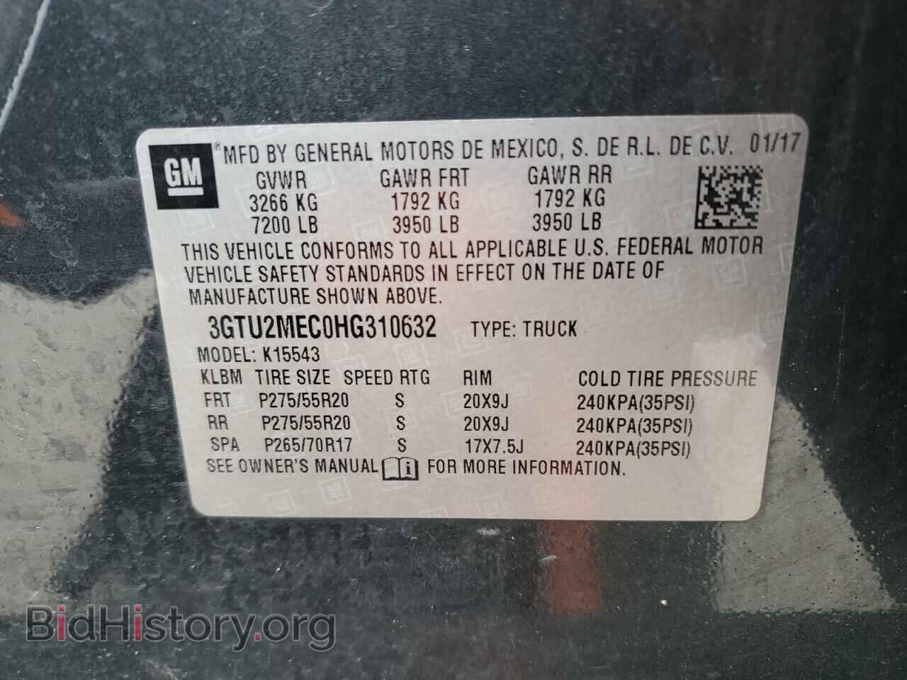2017 GMC SIERRA - VIN: 3GTU2MEC0HG310632 - Фото 12
