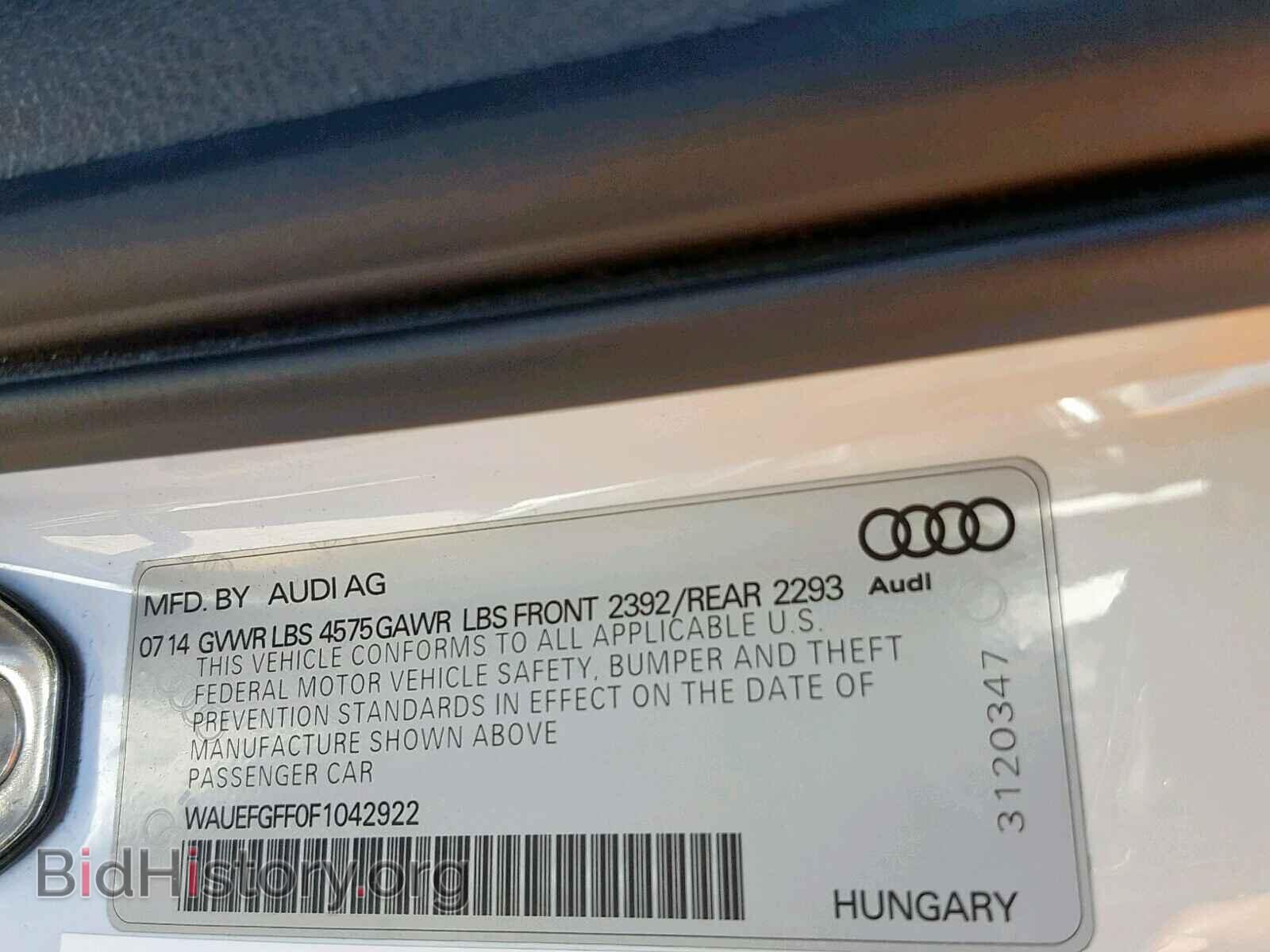 2015 AUDI A3 - VIN: WAUEFGFF0F1042922 - Фото 10