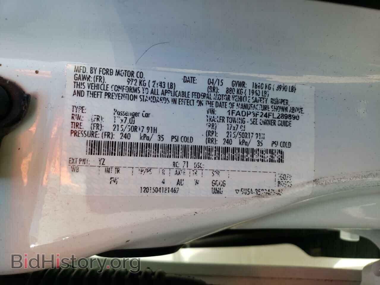 2015 FORD FOCUS - VIN: 1FADP3F24FL289890 - Фото 12