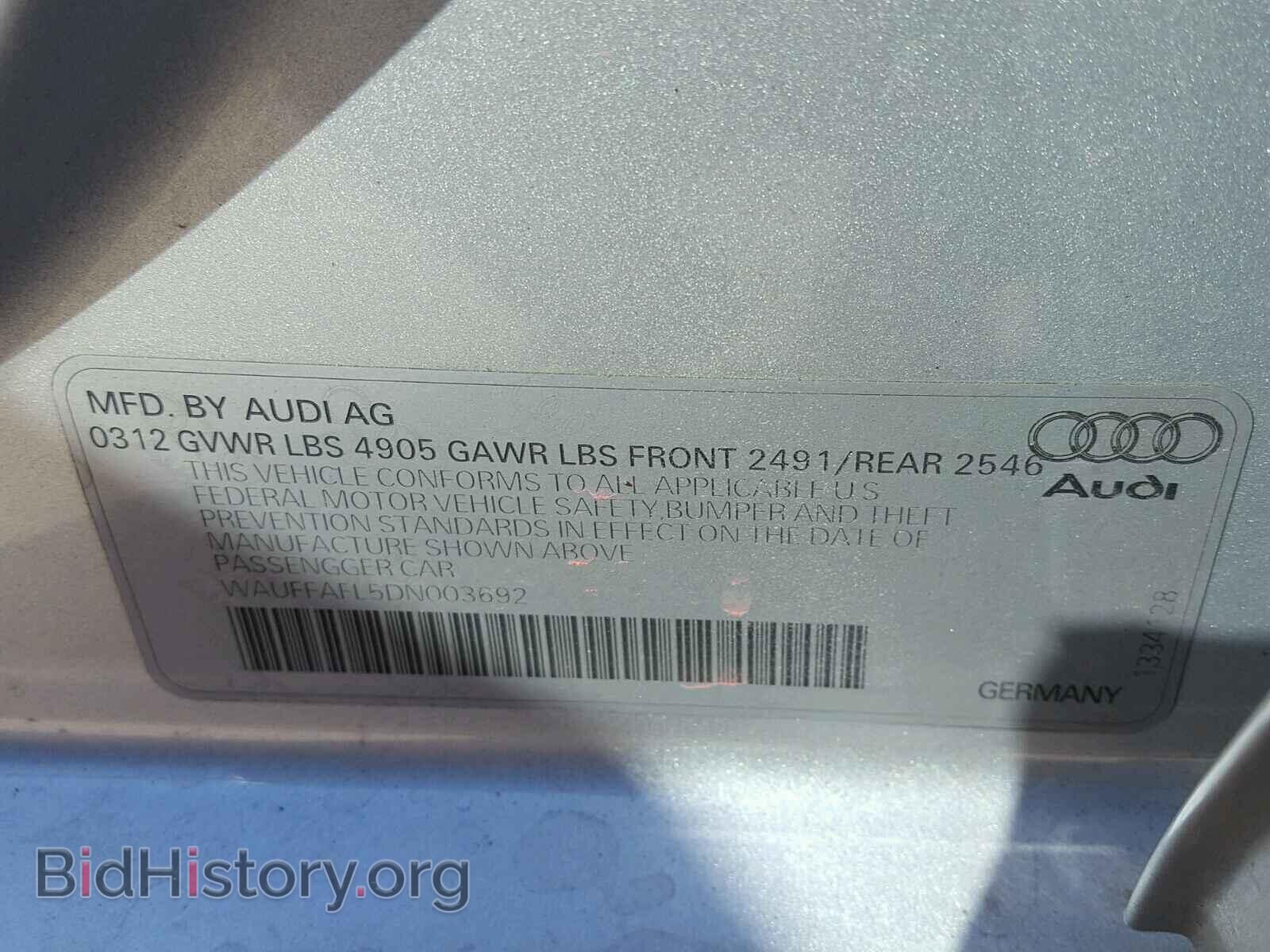 2013 AUDI A4 - VIN: WAUFFAFL5DN003692 - Фото 10