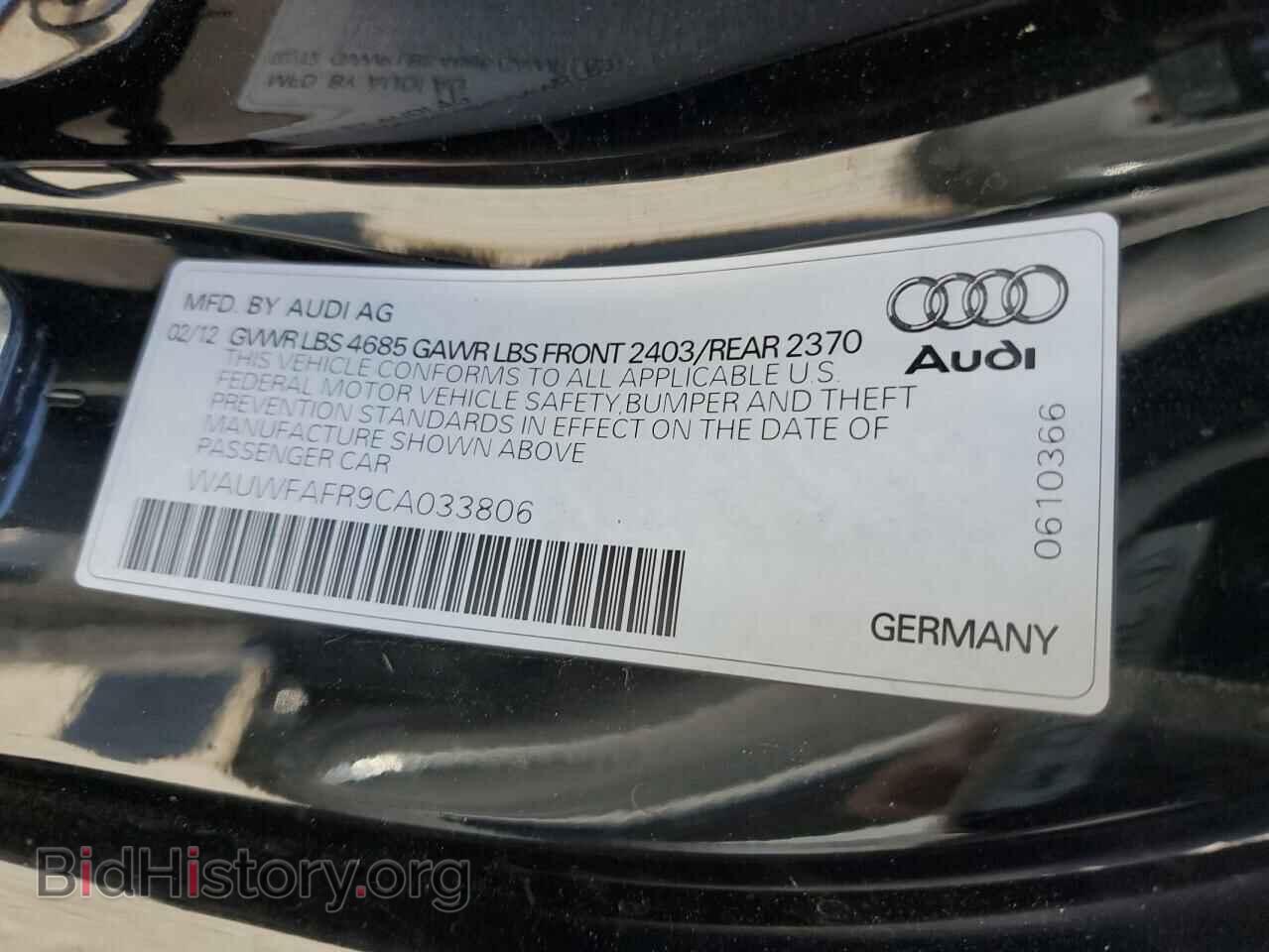 2012 AUDI A5 - VIN: WAUWFAFR9CA033806 - Фото 12