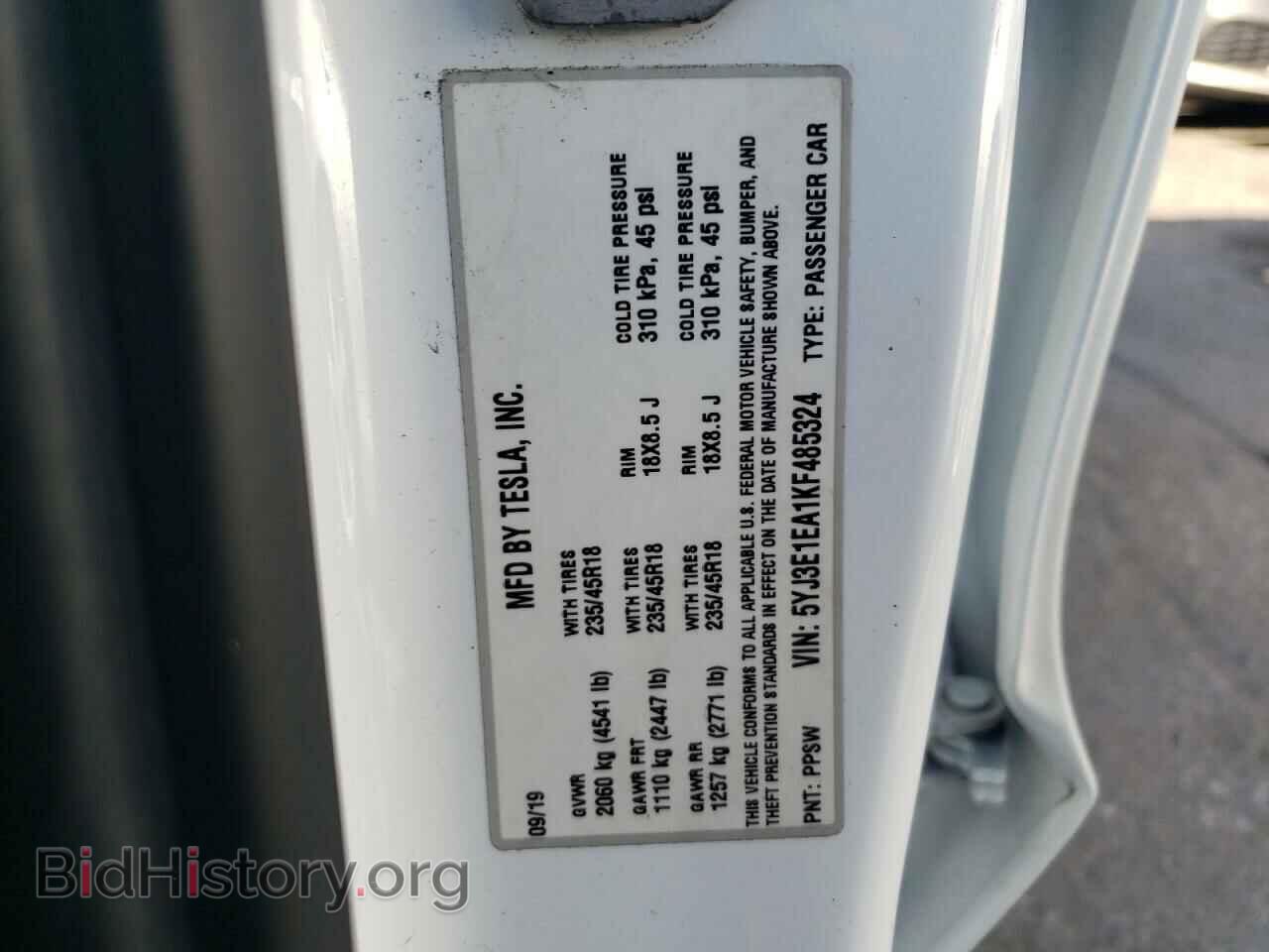 2019 TESLA MODEL 3 - VIN: 5YJ3E1EA1KF485324 - Photo 12