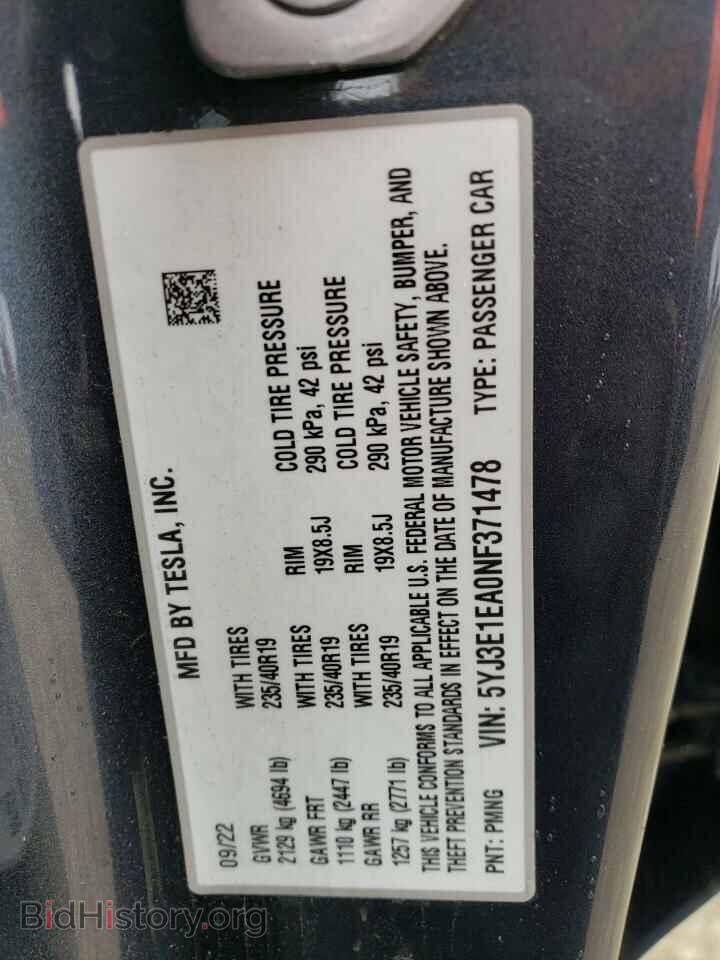 2022 TESLA MODEL 3 - VIN: 5YJ3E1EA0NF371478 - Photo 12
