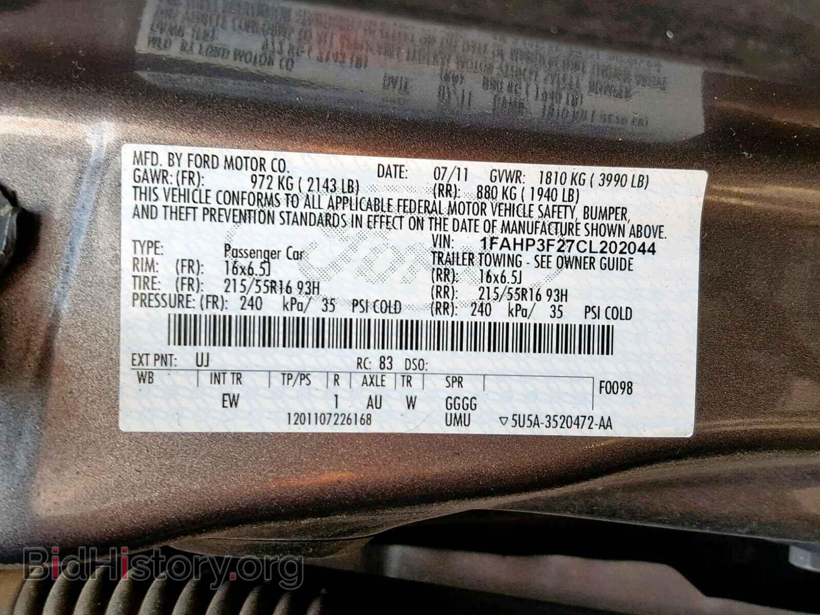 2012 FORD FOCUS SE - VIN: 1FAHP3F27CL202044 - Фото 10