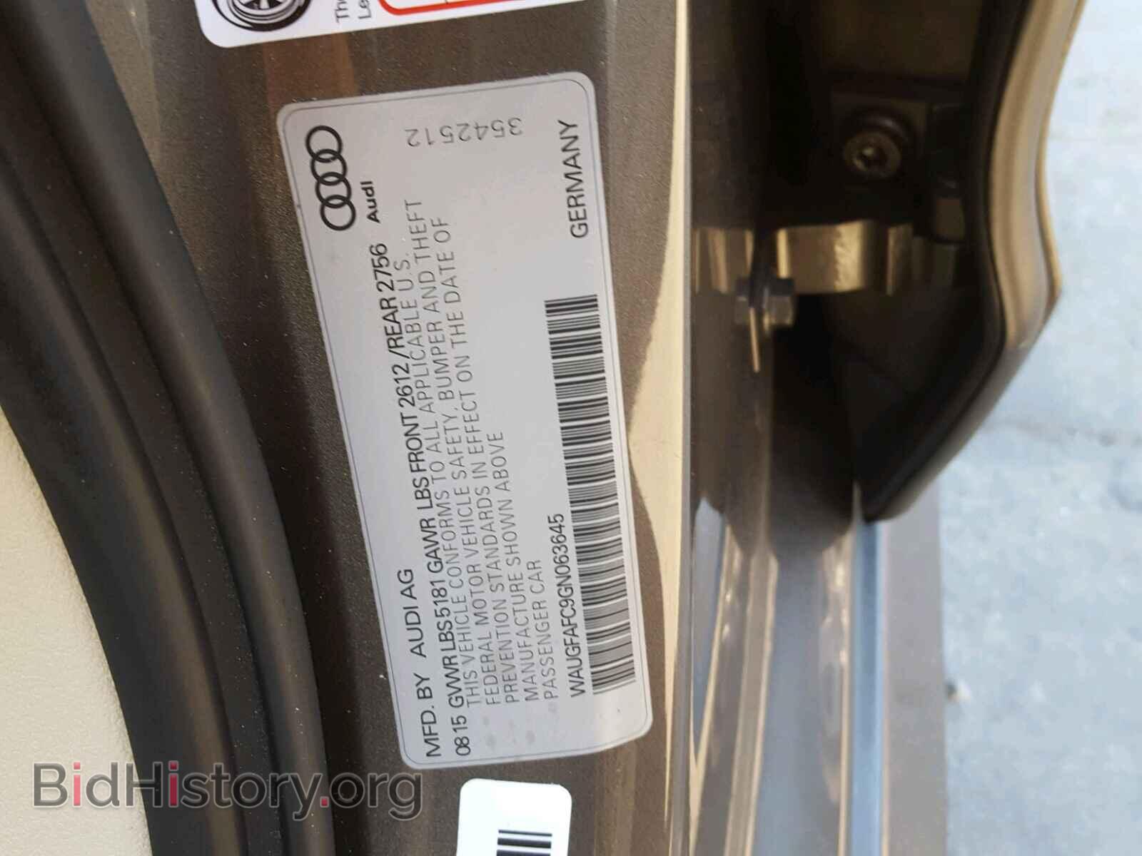 2016 AUDI A6 - VIN: WAUGFAFC9GN063645 - Фото 10