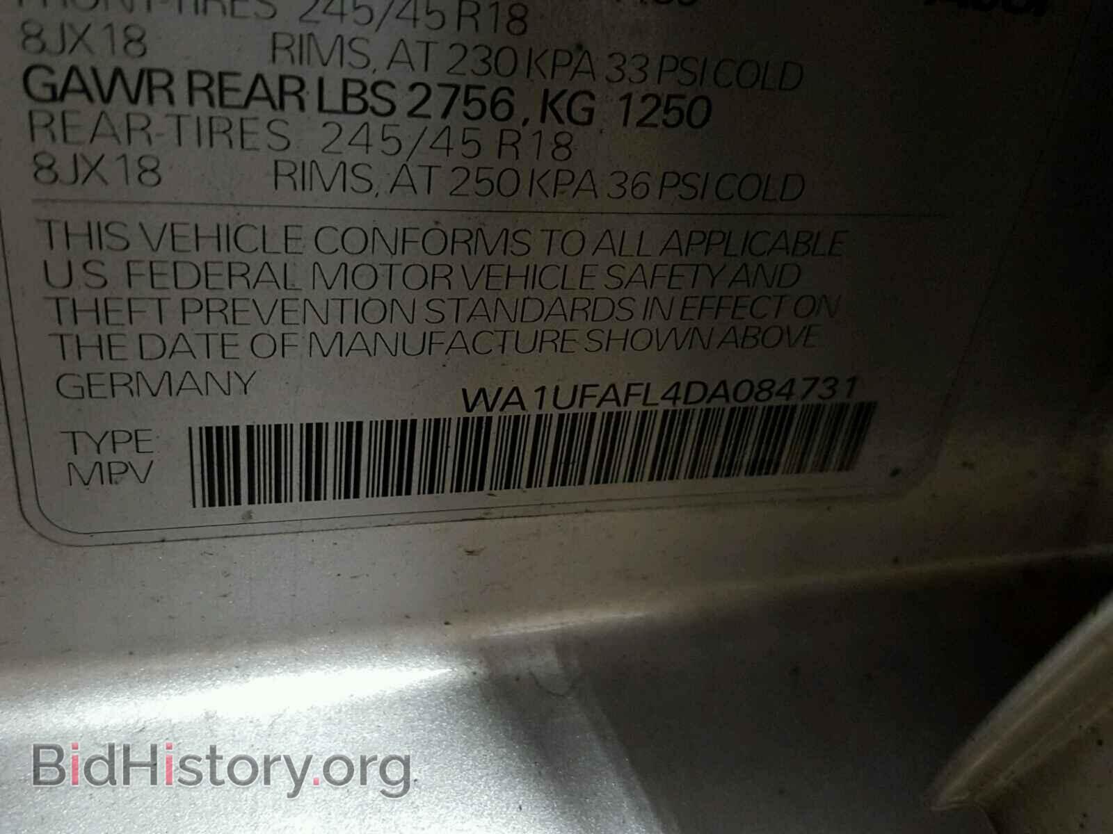 2013 AUDI A4 - VIN: WA1UFAFL4DA084731 - Фото 10