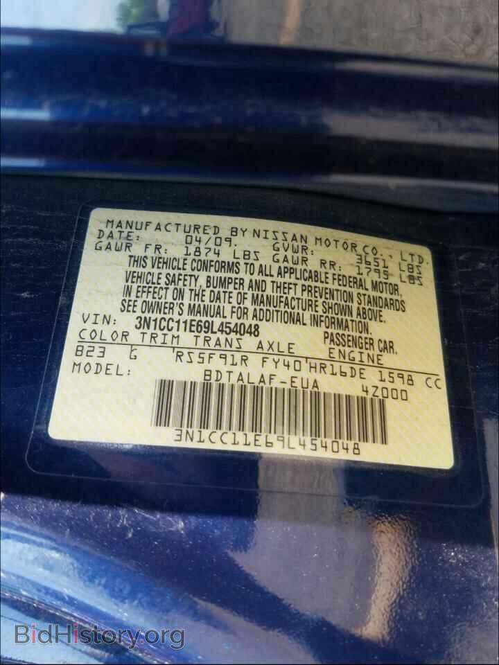 2009 NISSAN VERSA - VIN: 3N1CC11E69L454048 - Фото 10