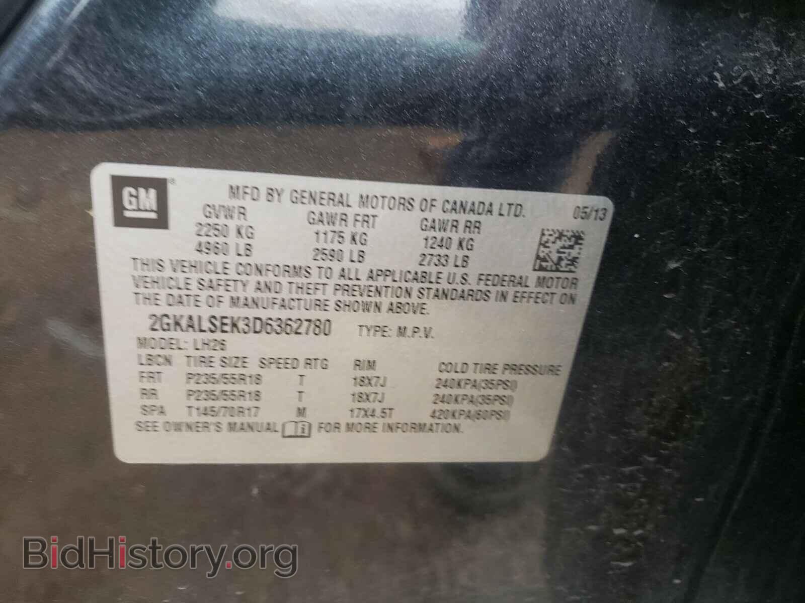 2013 GMC TERRAIN - VIN: 2GKALSEK3D6362780 - Фото 10