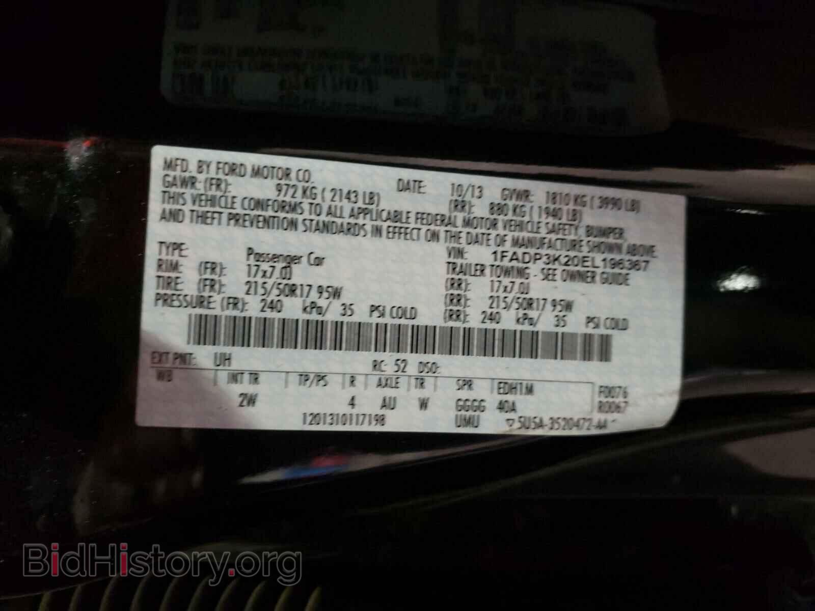 2014 FORD FOCUS - VIN: 1FADP3K20EL196367 - Photo 10