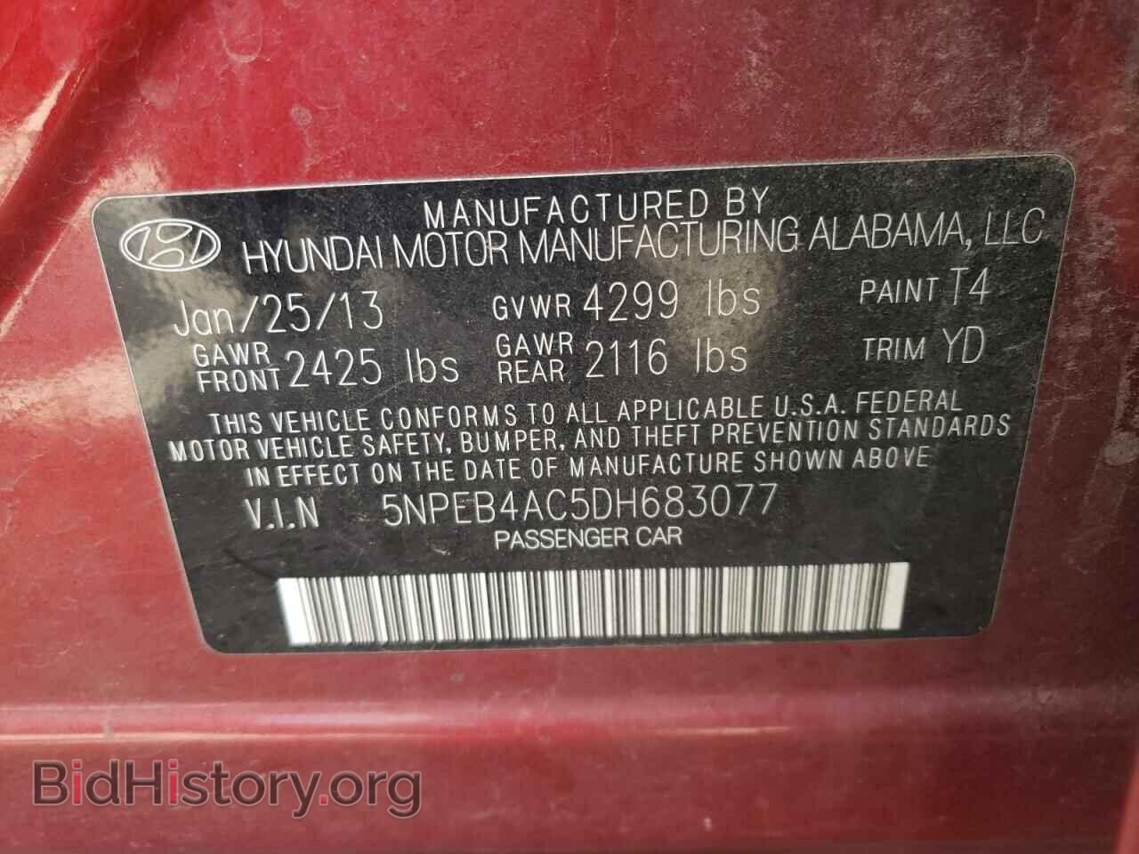 2013 HYUNDAI SONATA - VIN: 5NPEB4AC5DH683077 - Photo 10