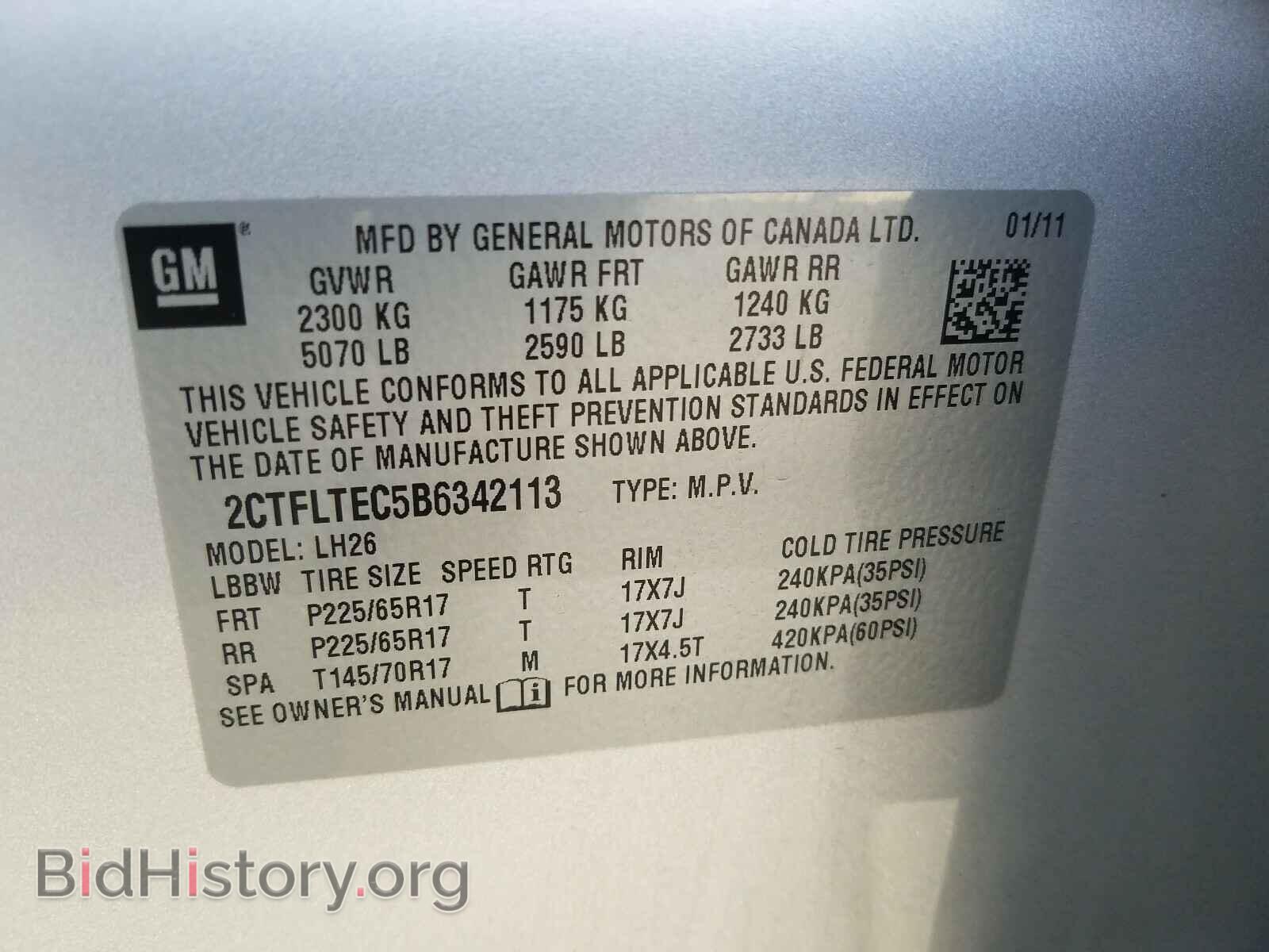 2011 GMC TERRAIN - VIN: 2CTFLTEC5B6342113 - Photo 10