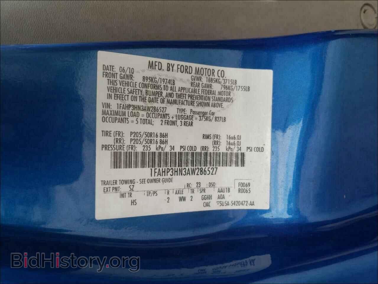 2010 FORD FOCUS - VIN: 1FAHP3HN3AW286527 - Фото 10