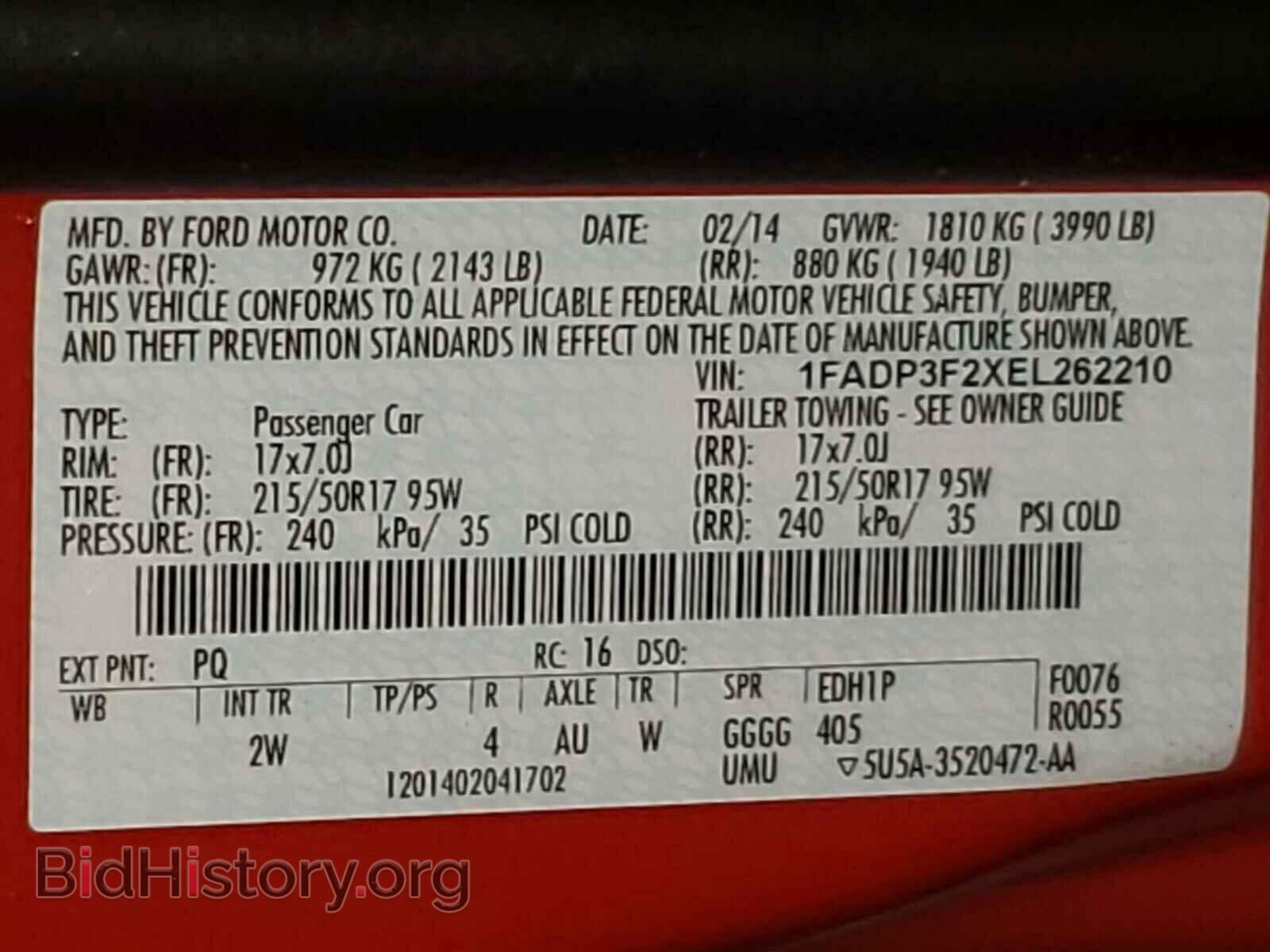 2014 FORD FOCUS - VIN: 1FADP3F2XEL262210 - Photo 10