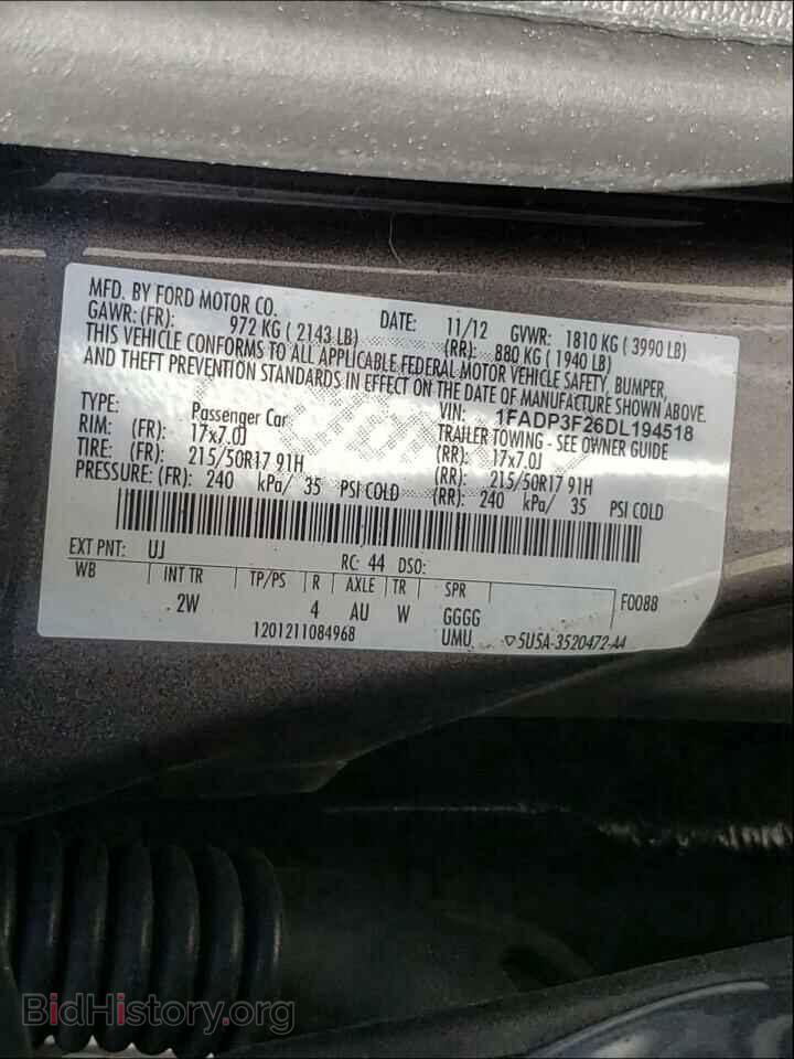2013 FORD FOCUS - VIN: 1FADP3F26DL194518 - Фото 10