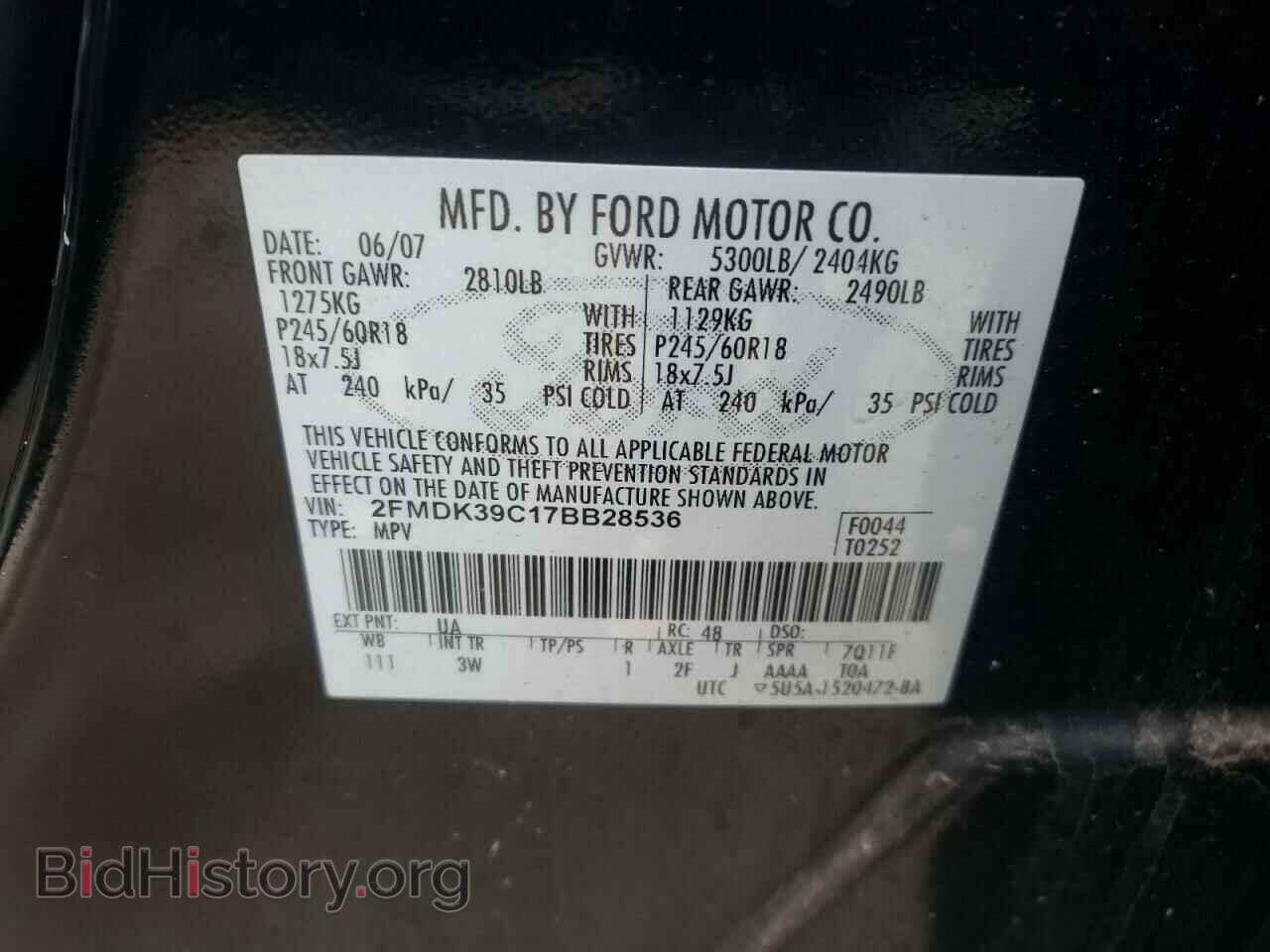 2007 FORD EDGE - VIN: 2FMDK39C17BB28536 - Photo 10