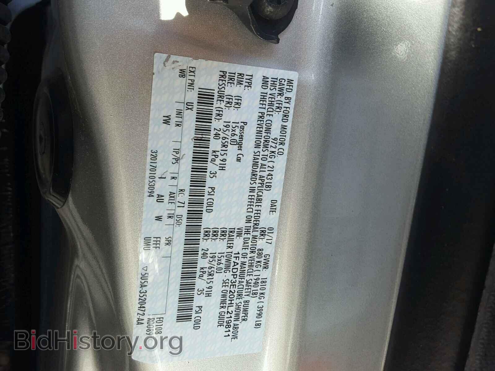 2017 FORD FOCUS - VIN: 1FADP3E20HL219811 - Photo 10
