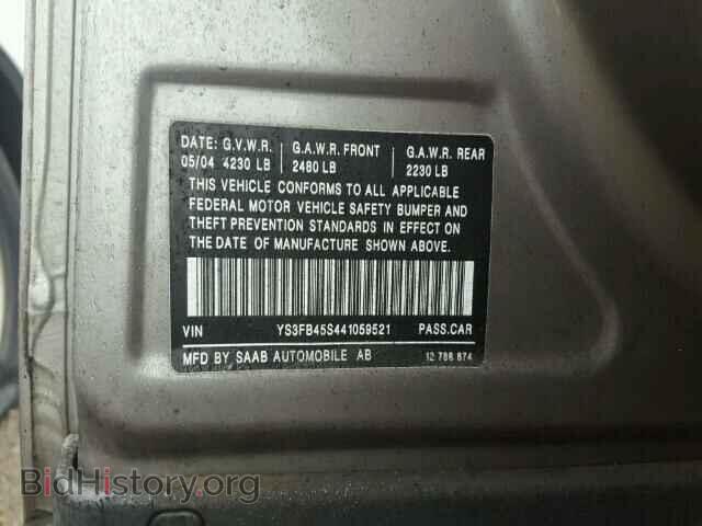 2004 SAAB 9 3 - VIN: YS3FB45S441059521 - Фото 9