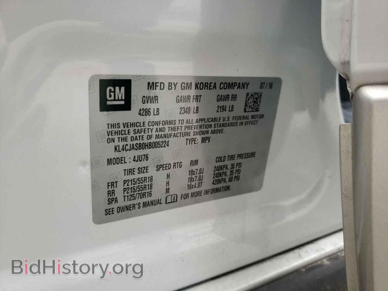 2017 BUICK ENCORE - VIN: KL4CJASB0HB005224 - Фото 10