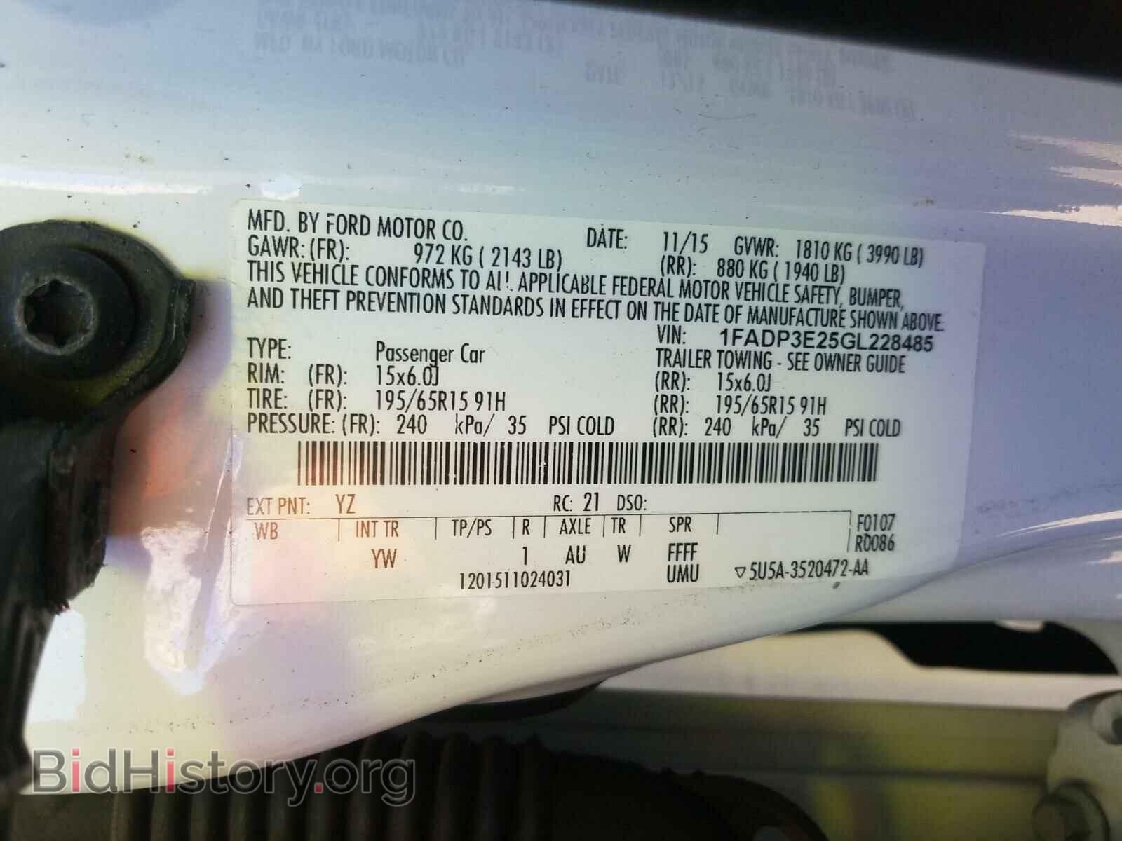 2016 FORD FOCUS - VIN: 1FADP3E25GL228485 - Photo 10