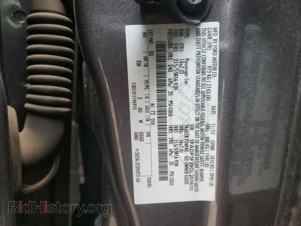 2013 FORD FOCUS - VIN: 1FADP3F29DL201610 - Фото 10
