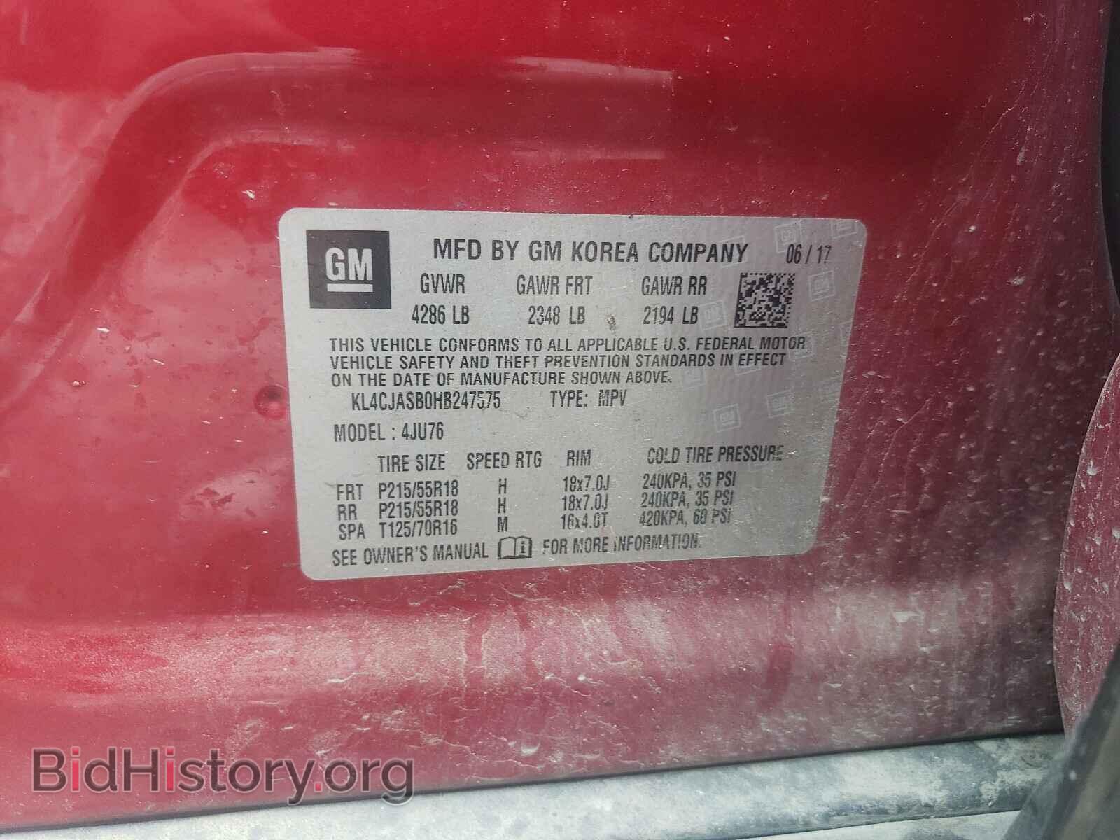 2017 BUICK ENCORE - VIN: KL4CJASB0HB247575 - Photo 10