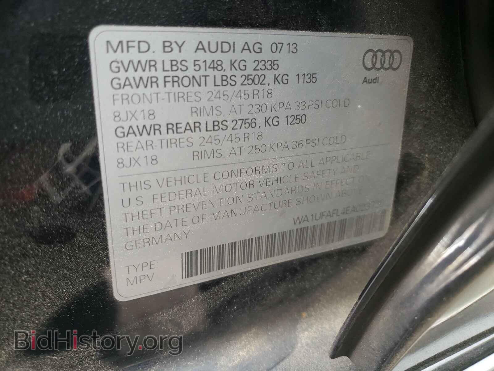 2014 AUDI A4 - VIN: WA1UFAFL4EA023736 - Фото 10