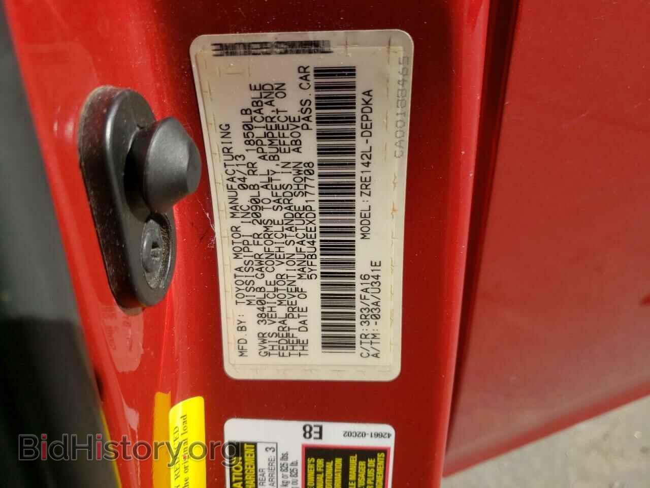 2013 TOYOTA COROLLA - VIN: 5YFBU4EEXDP177708 - Photo 10